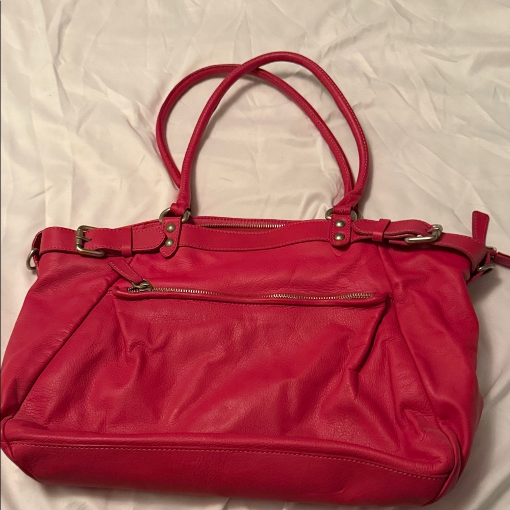 Garnet Hill Vibrant Pink Shoulder Bag